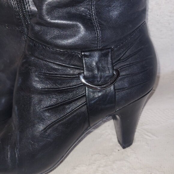 Naturalizer 5N Black Leather Heeled Boots - Picture 10 of 16